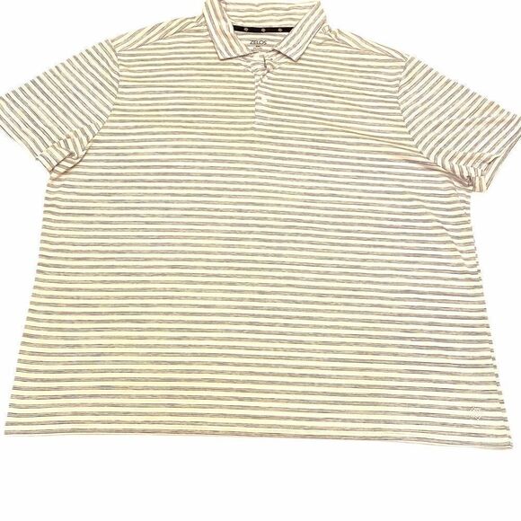 Zelos‎ Moisture Wicking Gray and White Striped Polo Size XXL - Picture 1 of 8